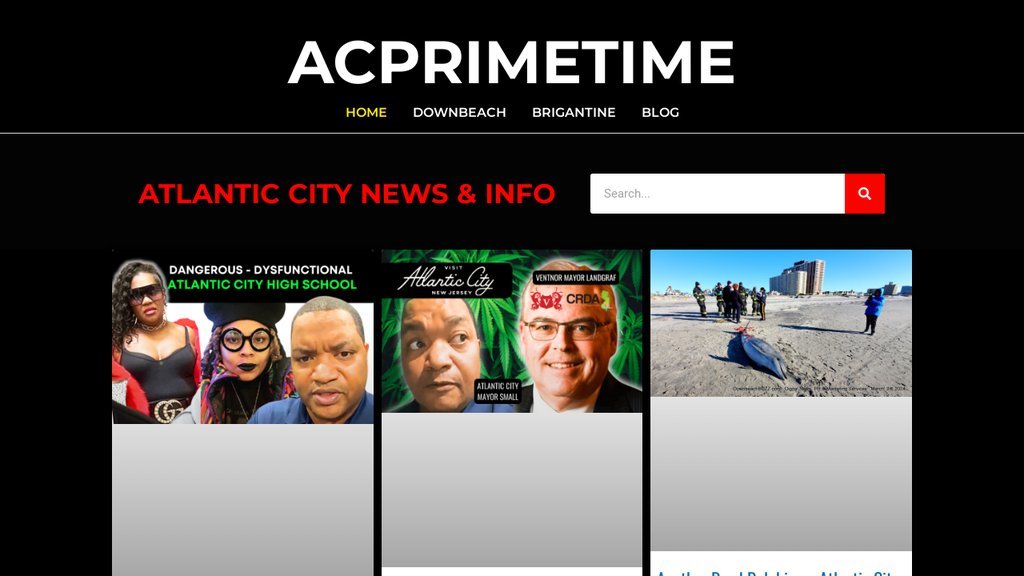 Screenshot of the AC Primetime website