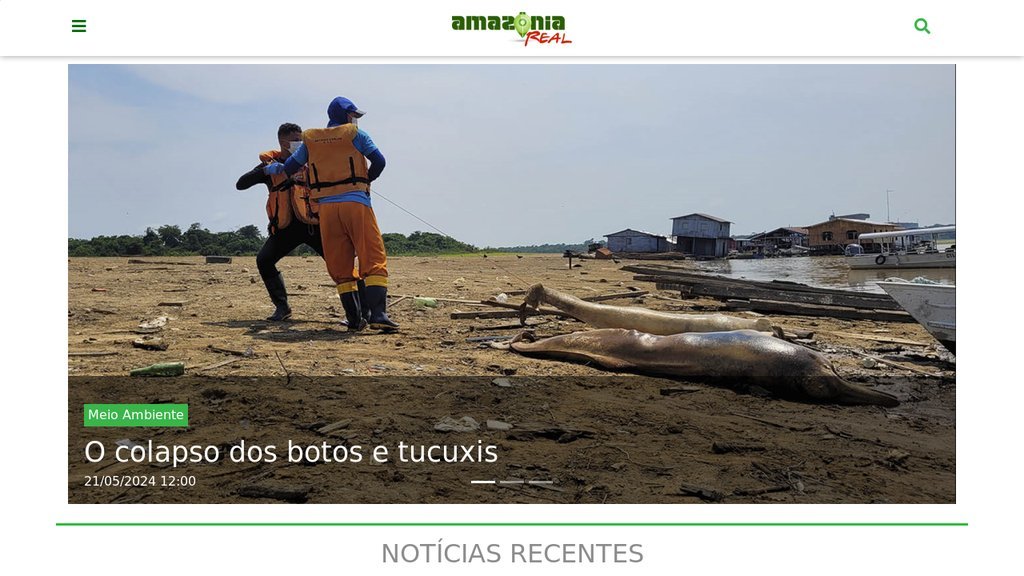 Screenshot of the Agência Amazônia Real website
