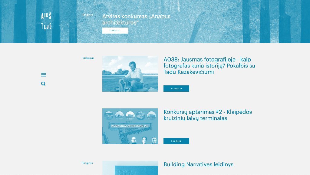 Screenshot of the Aikštėje website