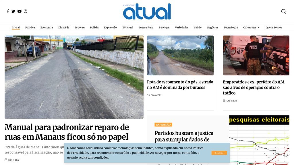 Screenshot of the Amazonas Atual website