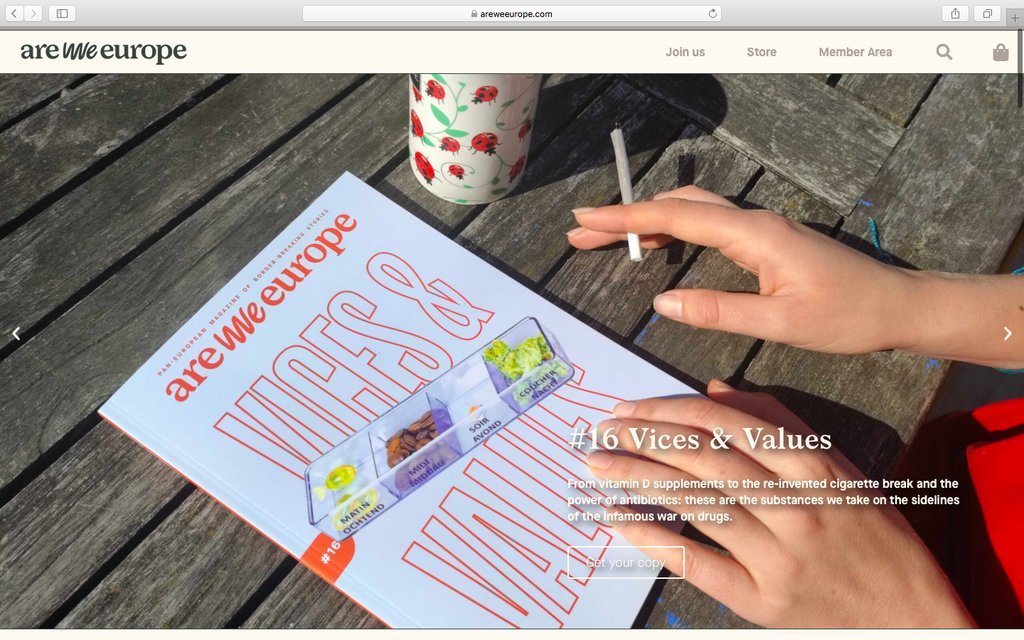 Screenshot of the Are We Europe website
