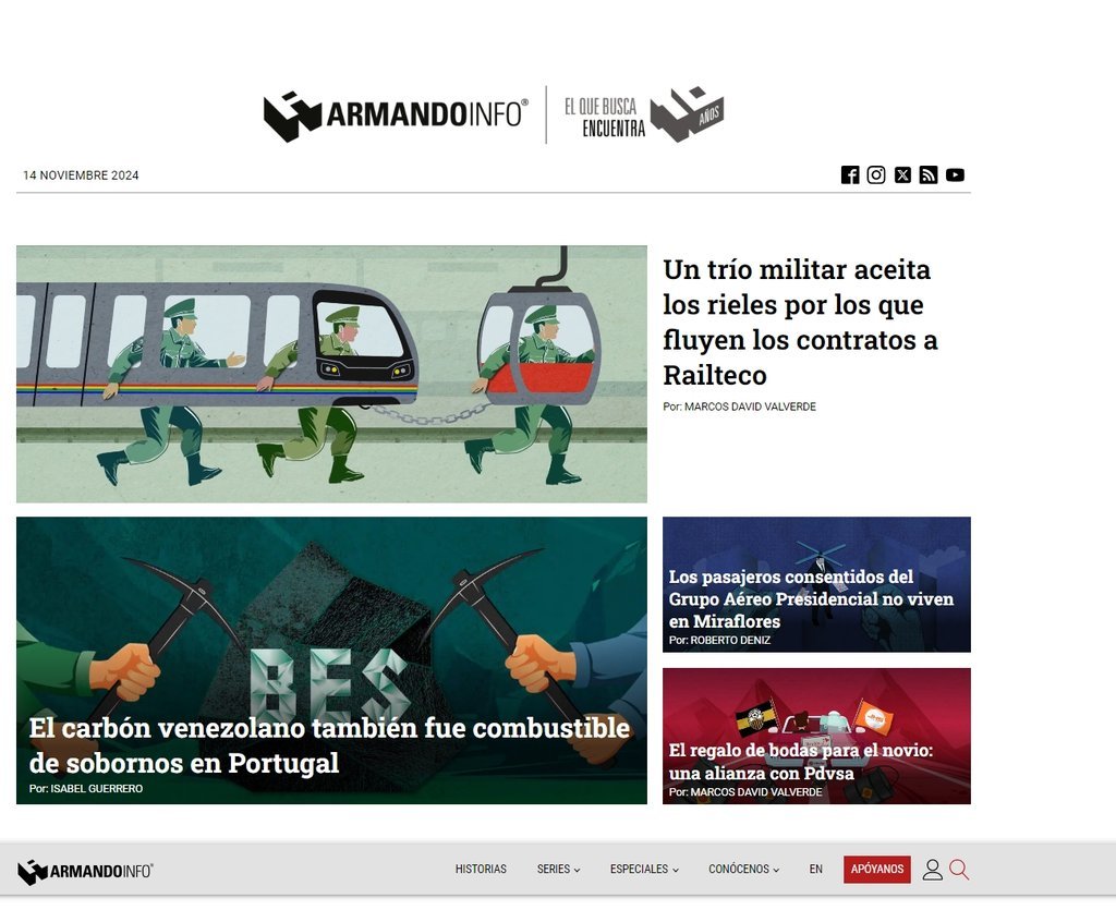 Screenshot of the Armando.Info website