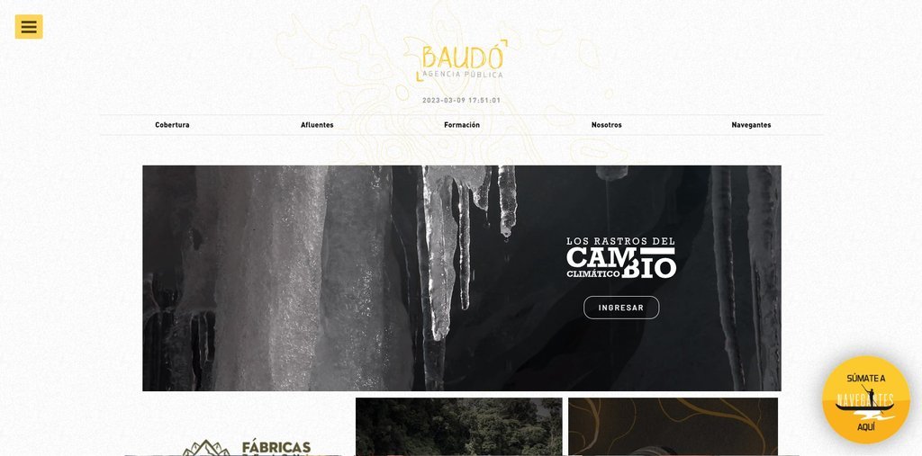 Screenshot of the Baudo Agencia Publica website
