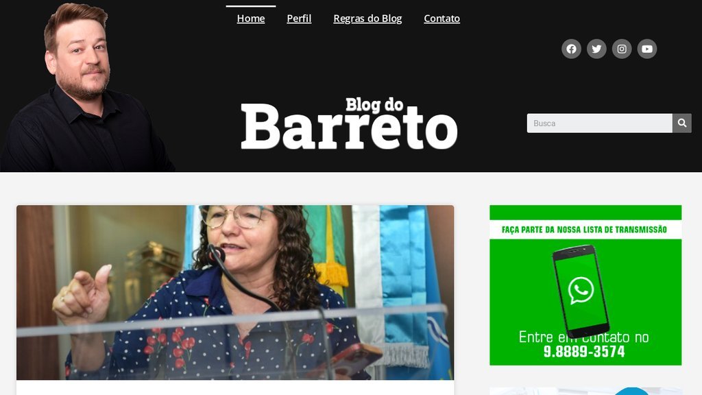 Screenshot of the Blog do Barreto website