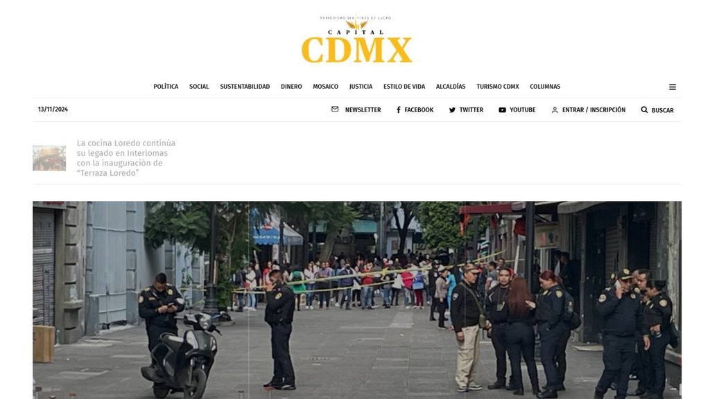 Screenshot of the Capital Cdmx website