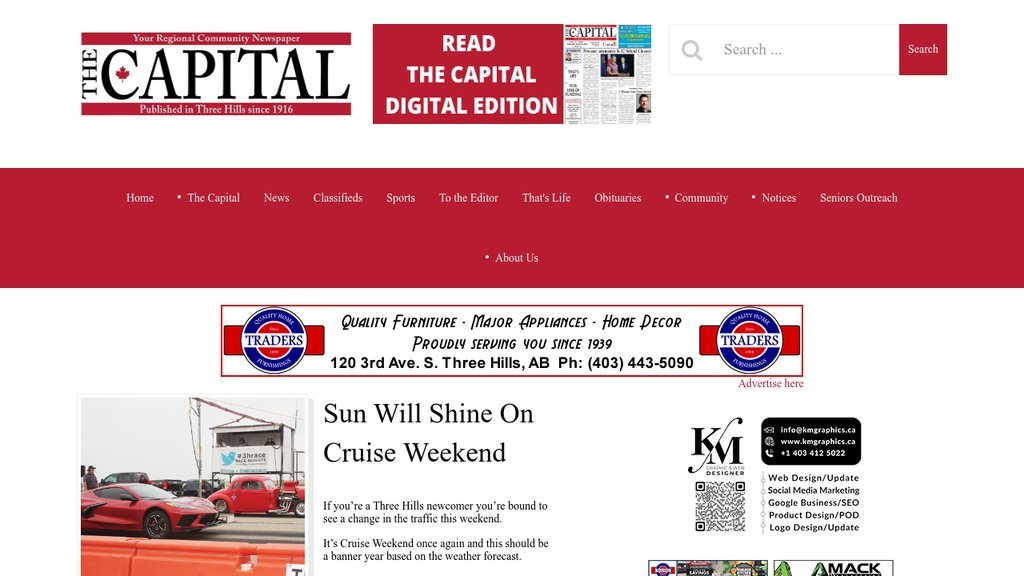 Screenshot of the Capital, The website