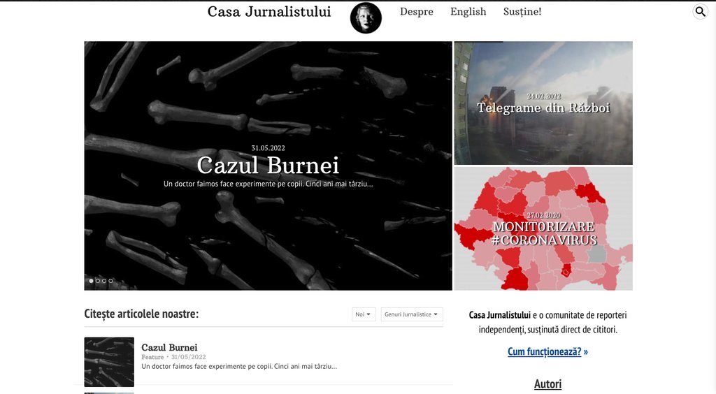 Screenshot of the Casa Jurnalistului website