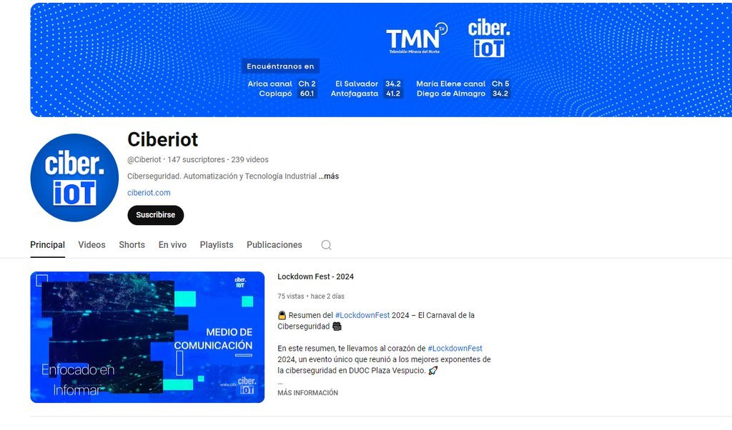Screenshot of the ciberiot website