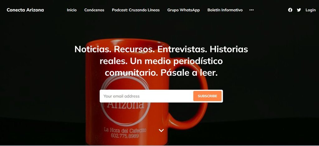 Screenshot of the Conecta Arizona website