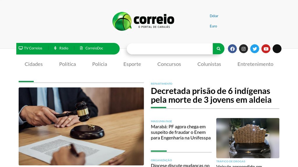 Screenshot of the Correio Carajás website