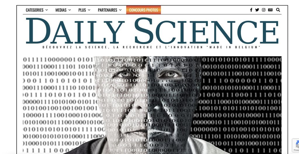 Screenshot of the Daily Science website