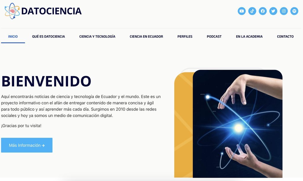 Screenshot of the Datociencia website