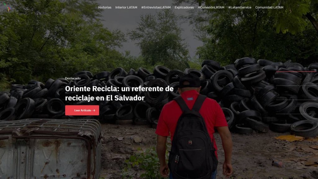 Screenshot of the Distintas Latitudes website