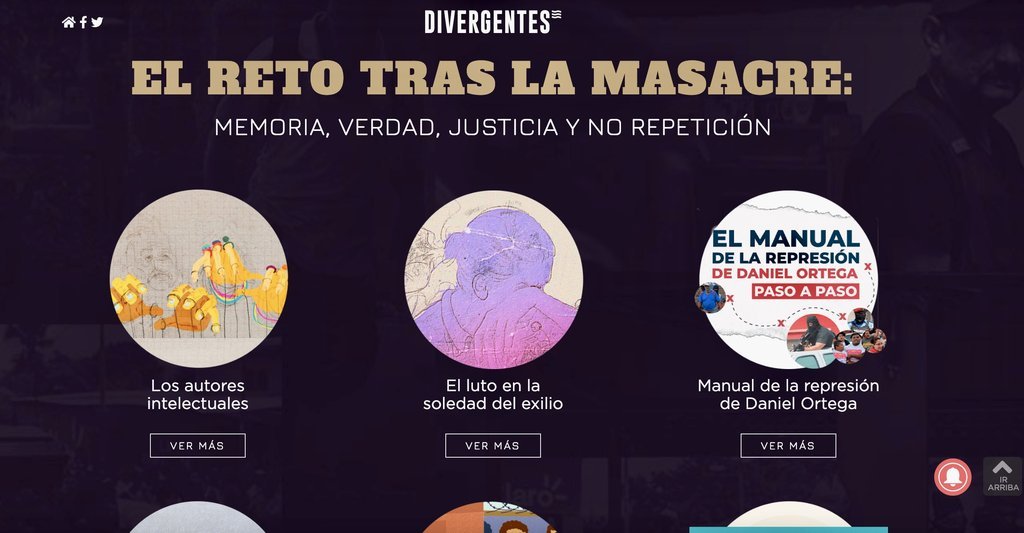 Screenshot of the Divergentes website