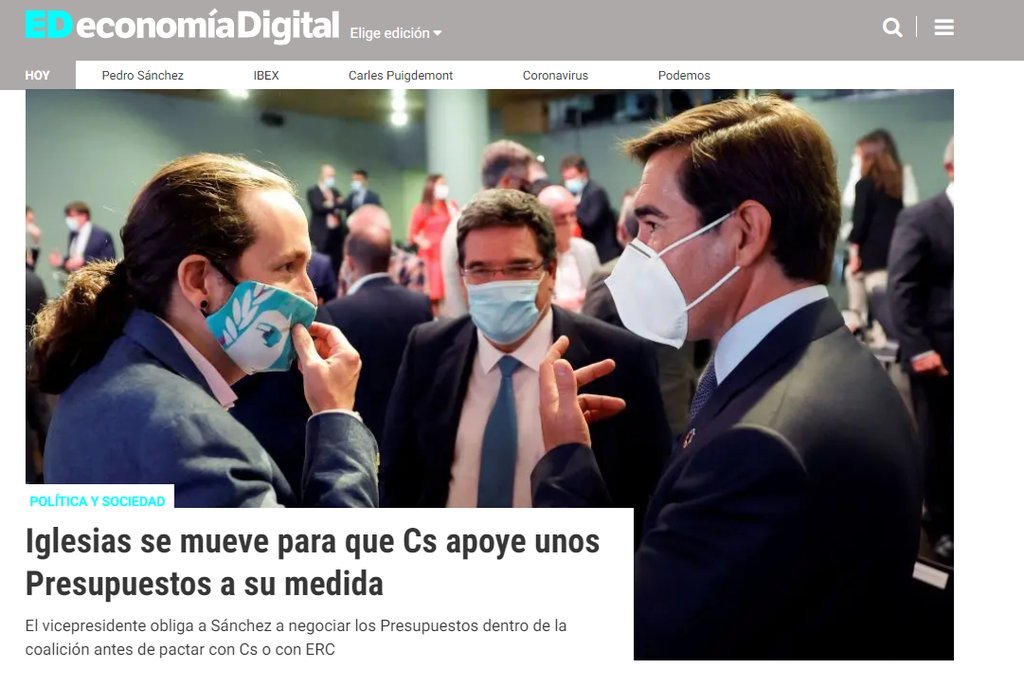 Screenshot of the Economia Digital website