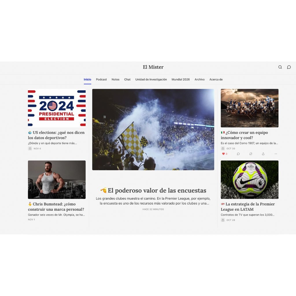 Screenshot of the El Mister | Deporte, Periodismo, Historias website