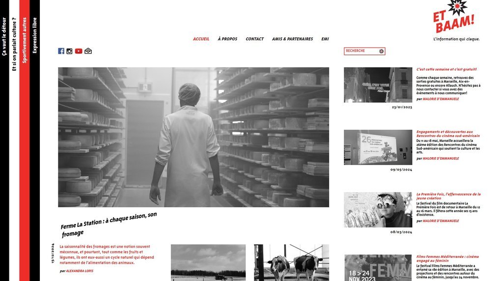 Screenshot of the Et Baam ! website