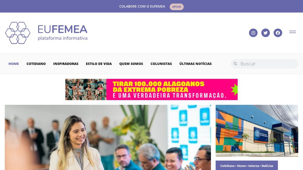 Screenshot of the Eufêmea website