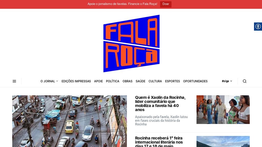 Screenshot of the Fala Roça website