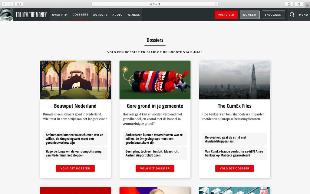 Screenshot of the Follow the Money website