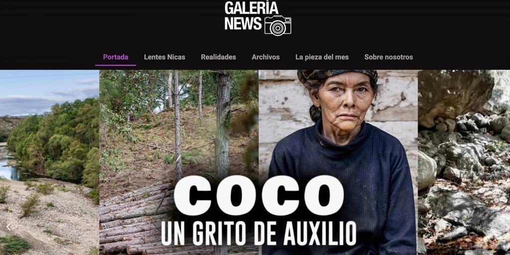 Screenshot of the galeria news website