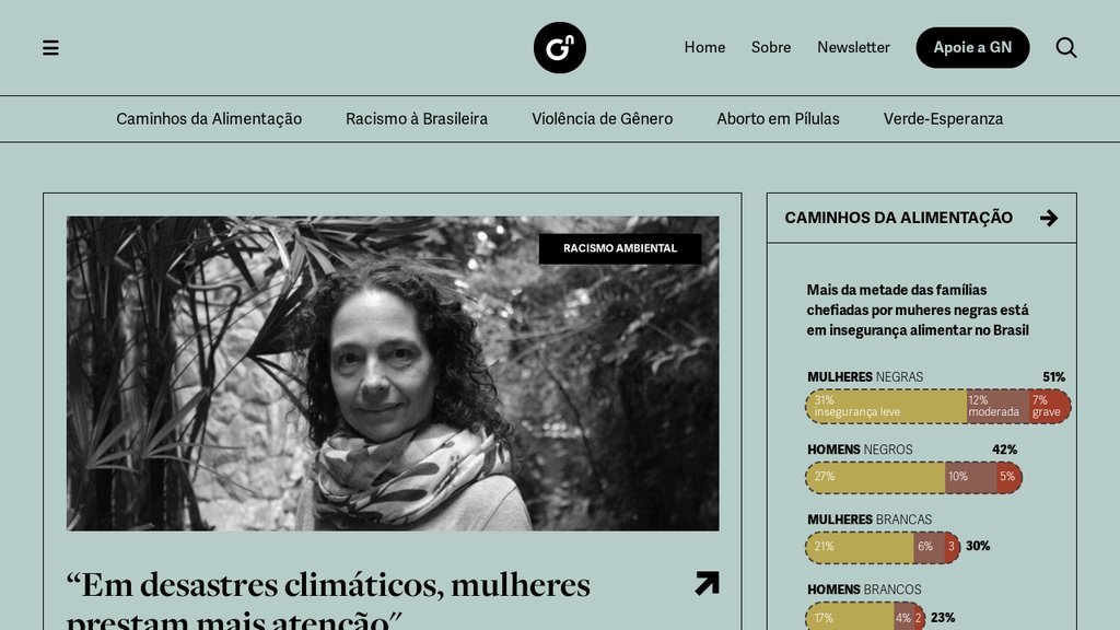 Screenshot of the Gênero e Número website