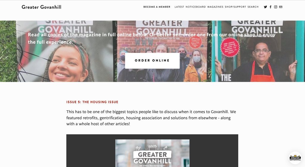 Screenshot of the Greater Govanhill website