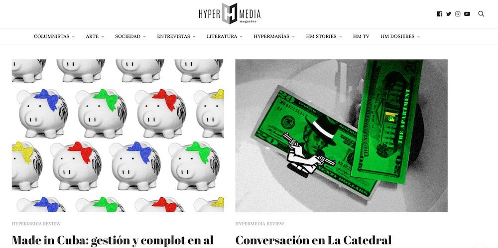 Screenshot of the Hypermedia Magazine website