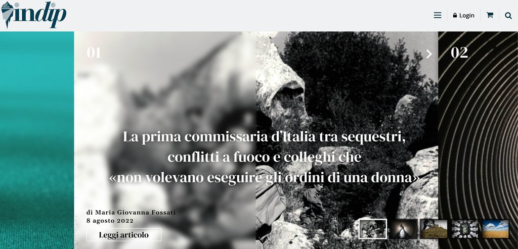 Screenshot of the Indip website