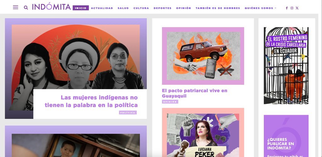 Screenshot of the Indomita website