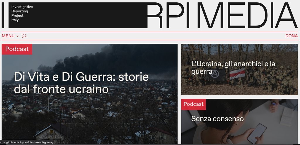 Screenshot of the IrpiMedia website