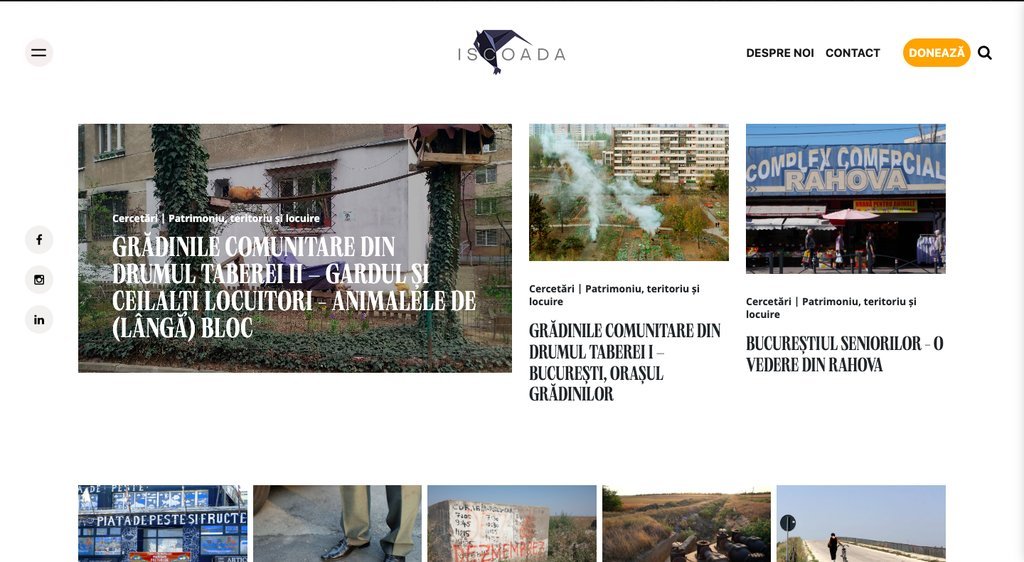 Screenshot of the Iscoada website