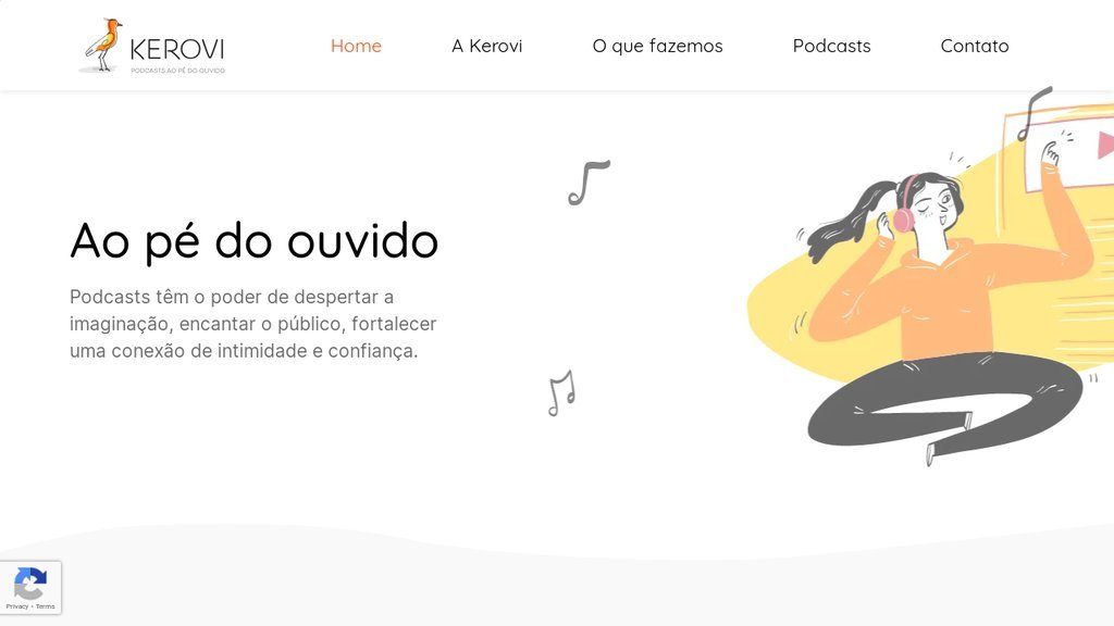 Screenshot of the Kerovi Produções Artísticas Ltda website