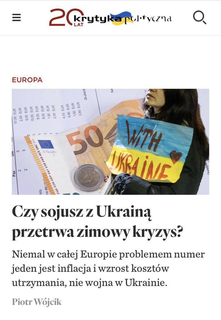 Screenshot of the Krytyka Polityczna website