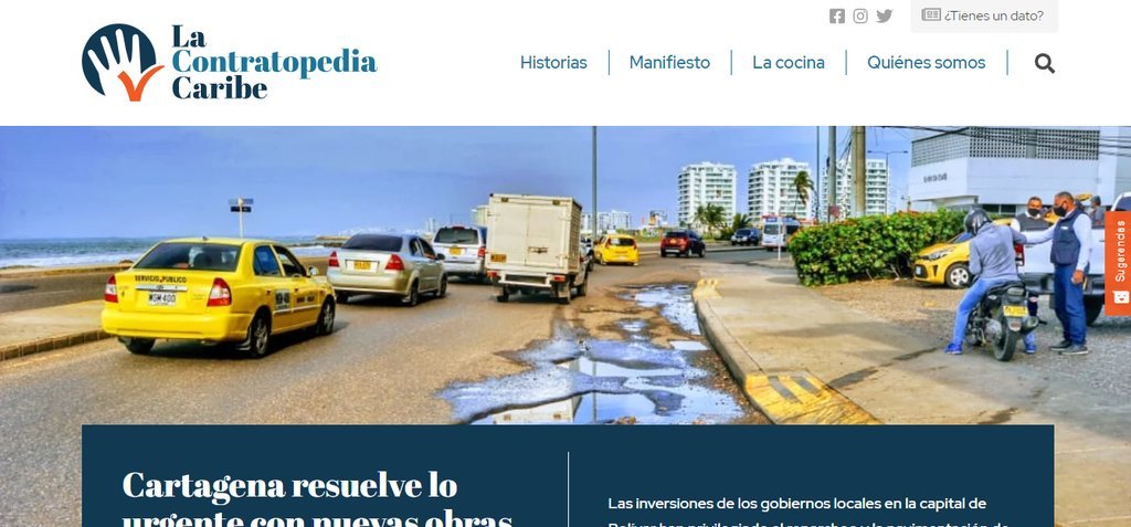 Screenshot of the La Contratopedia Caribe website