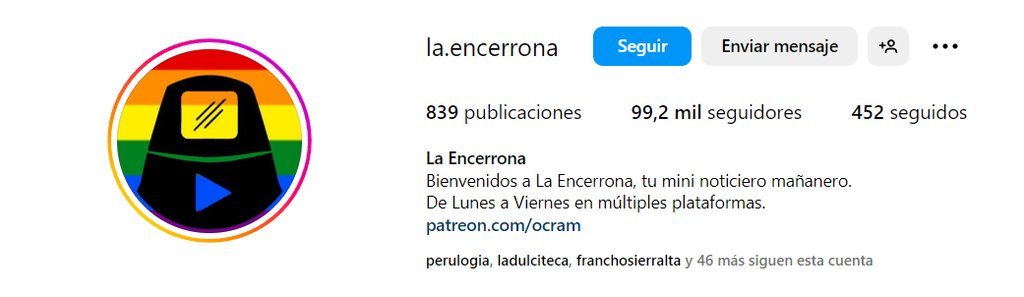 Screenshot of the La Encerrona website
