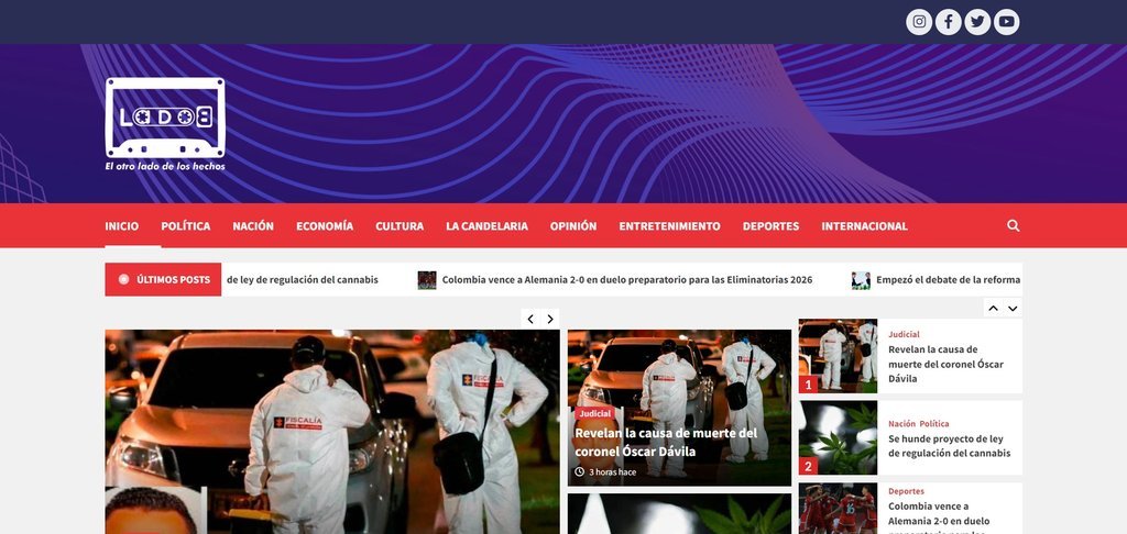 Screenshot of the Lado B (Col) website