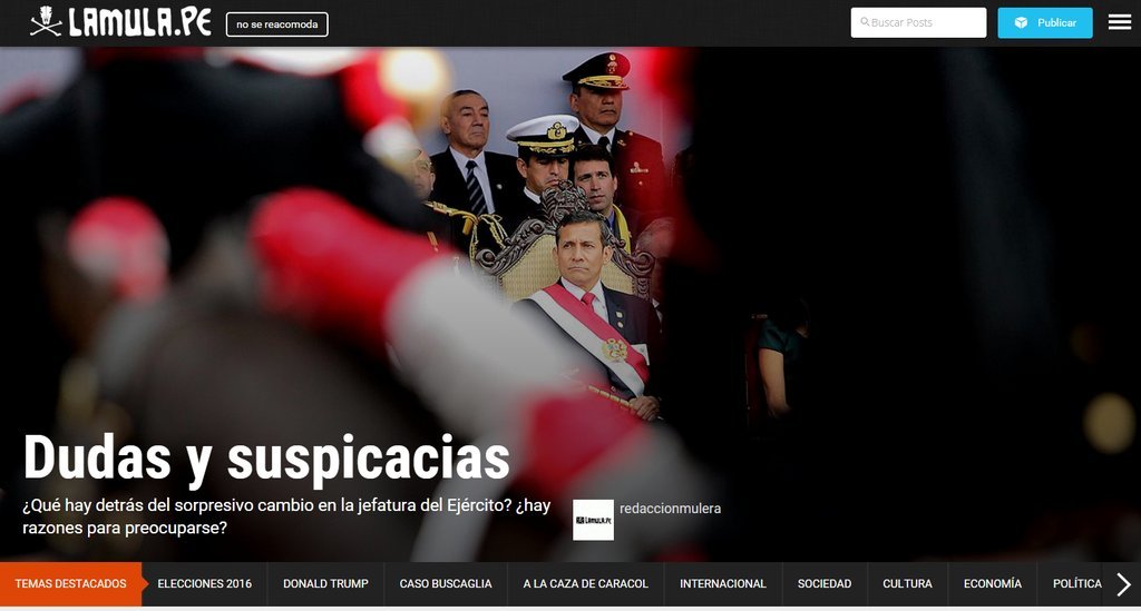 Screenshot of the Lamula.Pe website