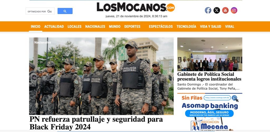 Screenshot of the los mocanos website