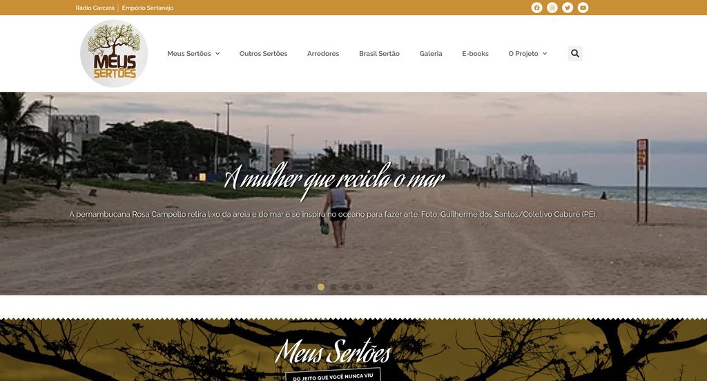 Screenshot of the Meus Sertões website
