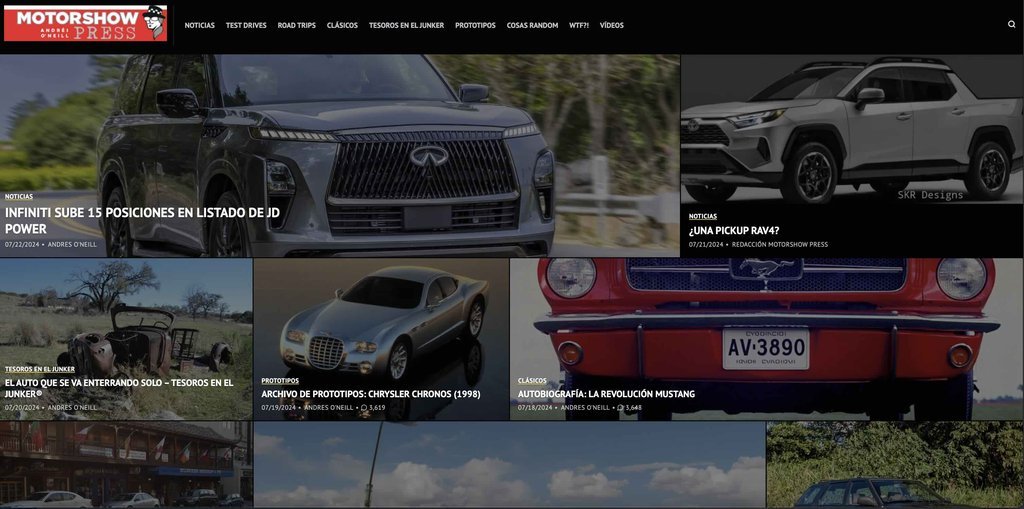 Screenshot of the Motorshow Pr website