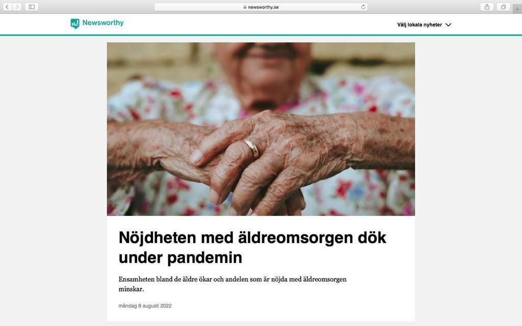 Screenshot of the Newsworthy website