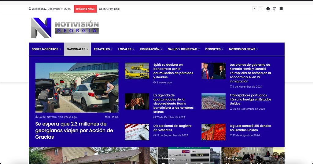Screenshot of the notivision georgia website