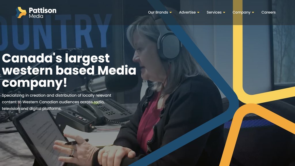 Screenshot of the Patterson Media website