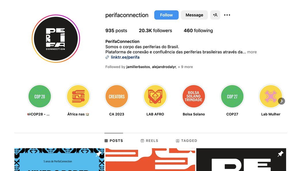 Screenshot of the Perifa Connection website