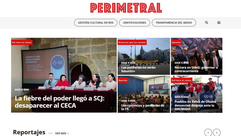 Screenshot of the Perimetral website