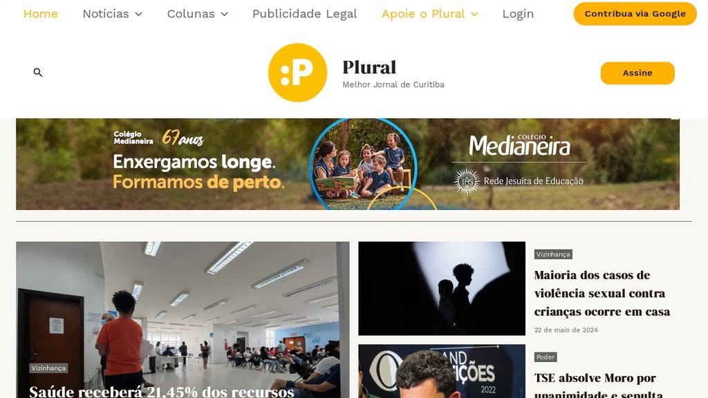 Screenshot of the Plural website