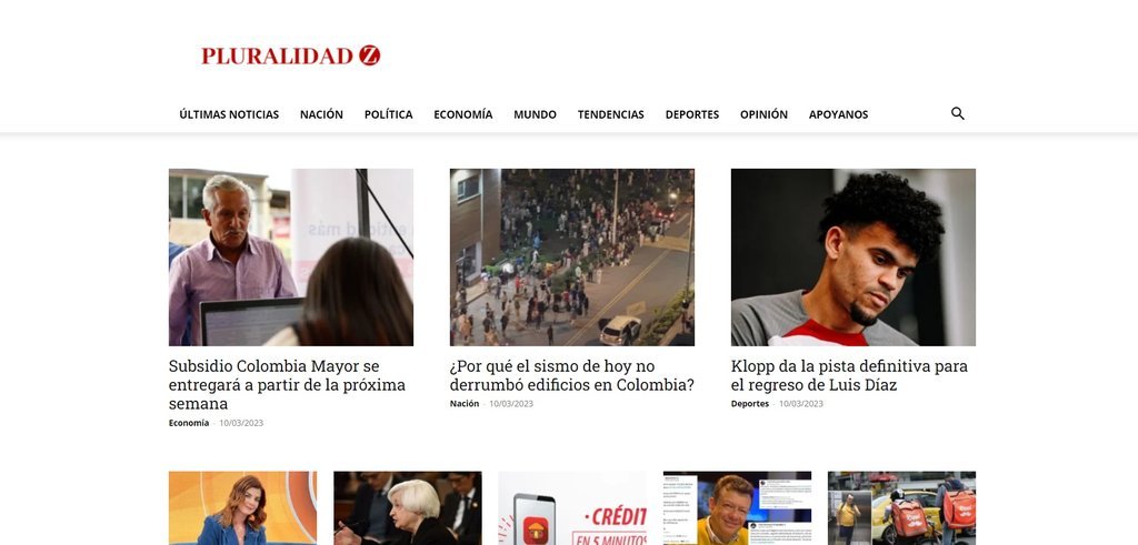 Screenshot of the Pluralidad Z website