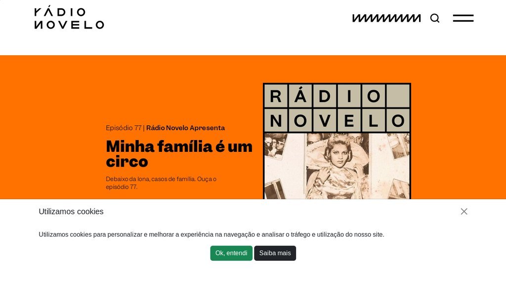 Screenshot of the Rádio Novelo website