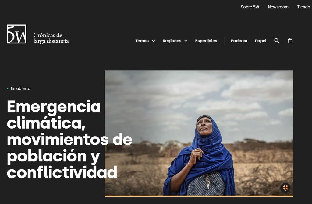 Screenshot of the Revista 5W website